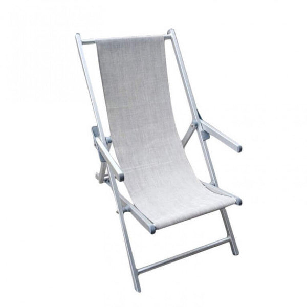 online Textilene Beach Chair mit Armlehnen 98x67,5x106 h cm in grauem Textilene