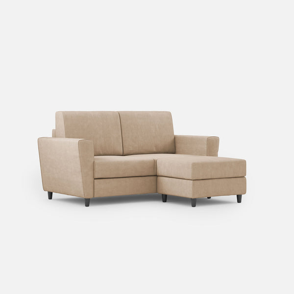 acquista Divano 2 Posti con Pouf 152x155x85 cm Yasel in Tessuto Beige