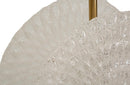 Lampadario Glass 35x18x80 cm in Vetro e Ferro Oro e Bianco      