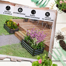 Set di 2 Letti per Orto Rialzato con Fondo Aperto 100x60x30cm in Acciaio Galvanizzato Grigio