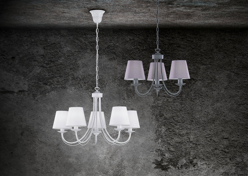 Lampadario da Interno  E14 in Metallo Calcestruzzo