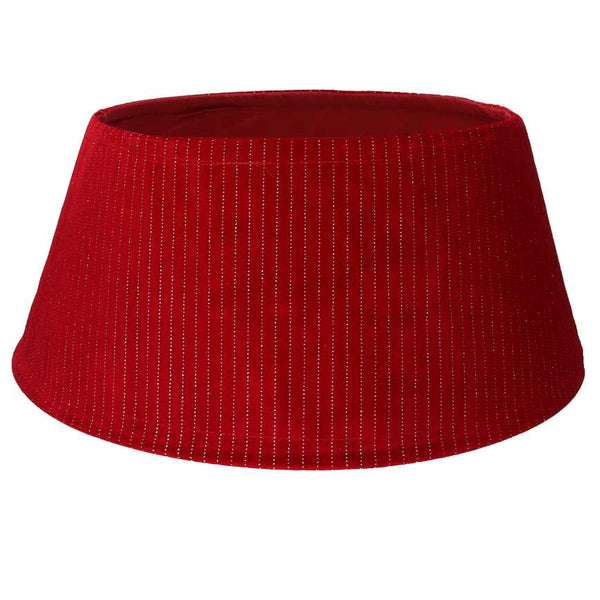 Copri base albero tessuto rosso e argento tondo cm Ø56xh25 online