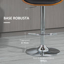 Sgabello Bar 58x54x92-112 cm Seduta Imbottita Nero e Noce