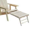 Lettino Prendisole Adirondack in Legno da Giardino con Poggiapiedi 