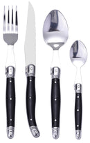 Set Posate 24 Pezzi in Acciaio Inox Manico in ABS Nero