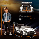 Macchina Elettrica Bambini 3-8 Anni Licenza Ufficiale Mercedes AMG 12V con Telecomando Luci LED Bianco      