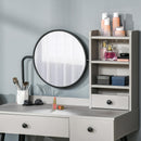Consolle Trucco con Specchio e Sgabello in Truciolato Grigio