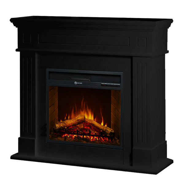 Camino Elettrico da Terra 110x36x100 cm Cambridge In Legno Nero prezzo