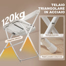 Set 6 Sedie Pieghevoli 45x49x79,5 cm con Fori di Drenaggio in Plastica e Metallo Bianco      