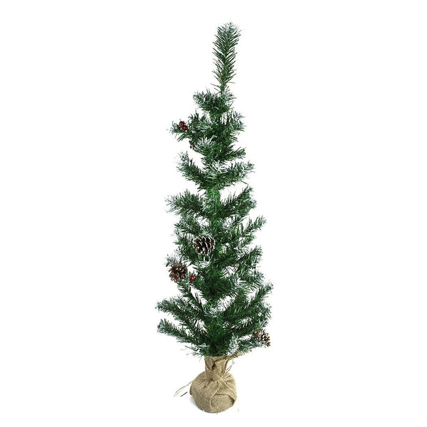 online Weihnachtsbaum 90H cm mit Tannenzapfen und Sockel aus künstlicher Tannenjute