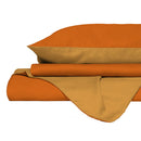 Copripiumino Piazza E Mezza con Sacco e Federe in Tinta Unita Double Face Linea Vera Arancio e Giallo 