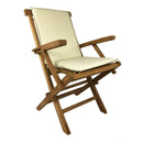 Cuscino per Sedia Pieghevole Pinta Seduta e Schienale Sfoderabile Spesso 3 cm Crema      