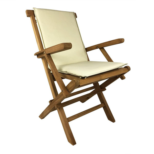 Cuscino per Sedia Pieghevole Pinta Seduta e Schienale Sfoderabile Spesso 3 cm Crema prezzo