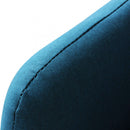 Poltrona con Poggiapiedi Ashlie in Tessuto Blu melange