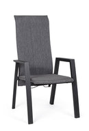 Set 4 Sedie con Braccioli da Giardino 59.5x72x111 cm in Alluminio Ethan Antracite