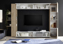 Parete Attrezzata Mobili Soggiorno Mobile TV Libreria Pensile e Mobile a Colonna TFT Akira 2 Bianco Lucido