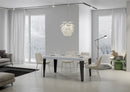  Tavolo Allungabile 140-244x90x77 cm Flame Bianco Frassino Telaio Antracite