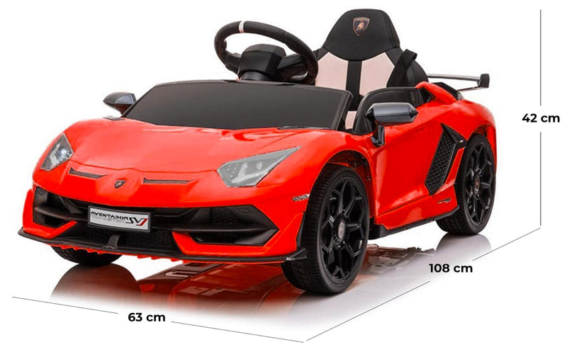 Macchina Elettrica per Bambini 12V con Licenza Lamborghini Aventador Rossa