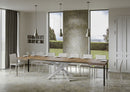 Tavolo Allungabile 140-400x90x77 cm Volantis Noce Telaio Bianco 