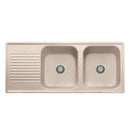 Lavello 116x50 cm 2 vasche gocciolatoio avena Samet