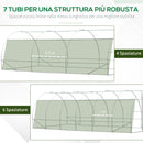 Serra da Giardino a Tunnel 570x292x197 cm per Orto in Acciaio e Copertura Verde