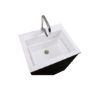 Mobile Lavatoio Sospeso Vasca Zeus in MineralMarmo Apertura a Cassettone 80x48x50 cm Grigio Cemento