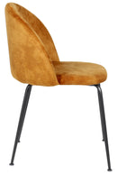 Set 4 Sedie Imbottite 45x55x79 cm in Velluto Caramello