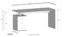 Scrivania 3 Cassetti 160x60x75 cm New Selina Bianco Lucido  