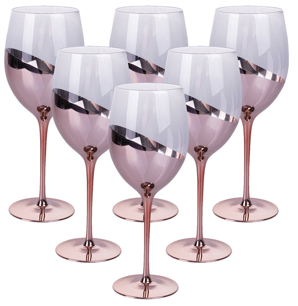 acquista Set mit 6 schicken Bechern in Villa d'Este Home Tivoli, transparentes und roségoldenes Glas