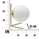 Lampada da Tavolo Glamy Low 25x25x27 cm in Ferro e Vetro Bianco e Oro