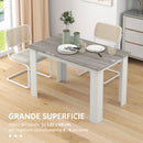 Tavolo da Pranzo Moderno per 4-6 Persone 120x69x75 cm in Legno Grigio e Bianco   
