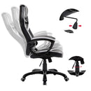 Sedia da Gaming Altezza Regolabile in Similpelle Bianco e Nero 