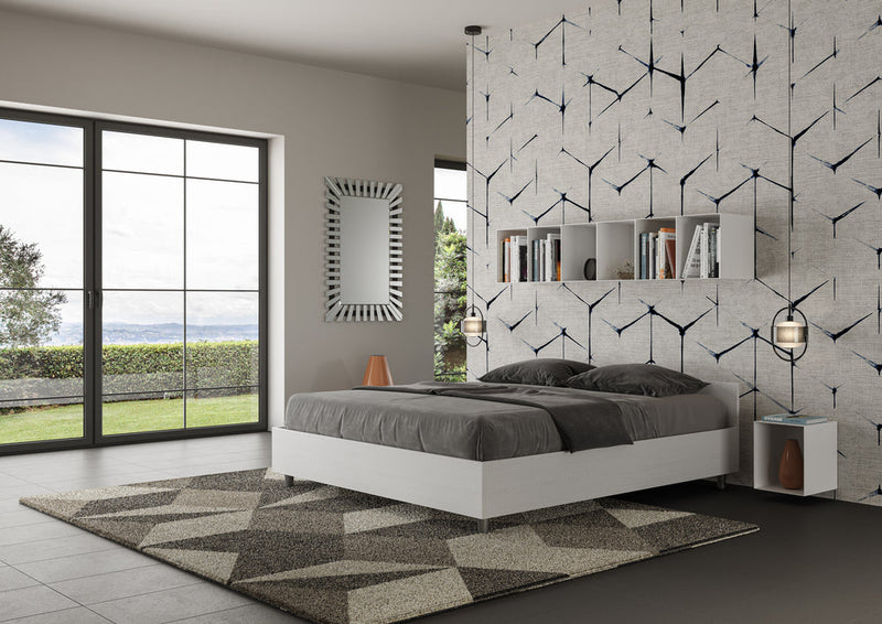 Letto Matrimoniale Nuamo Frassino Bianco Varie Misure