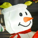 Babbo Natale Gonfiabile 170x115x243 cm con Pinguino e Pupazzo di Neve per Esterno 