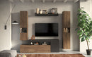 Parete Attrezzata Design Contemporaneo 245x35x195 cm Freedom Modello L 245 Lava e Noce Mercure