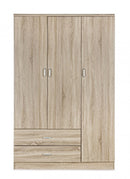Armadio 3 Ante 2 Cassetti Leonardo H190 in Legno Naturale