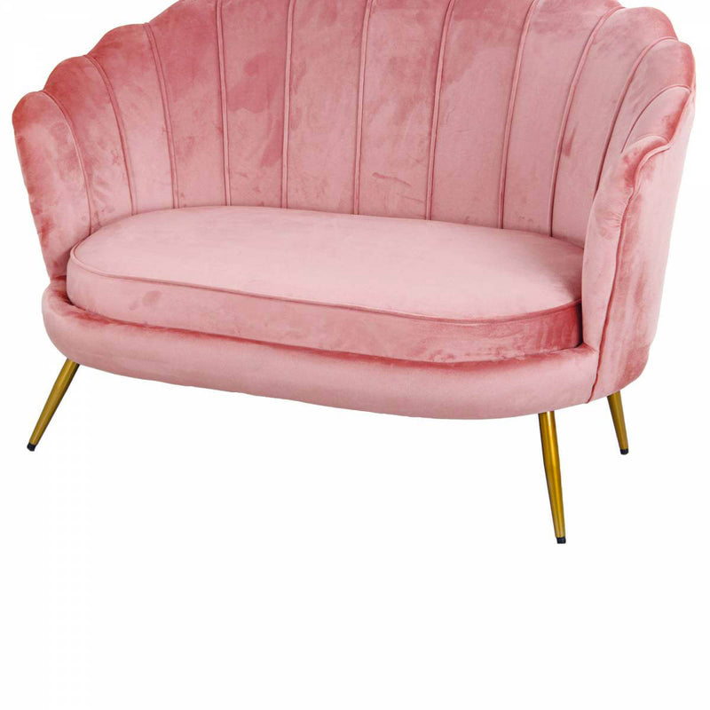 Divano 2 Posti 128x85 cm in Velluto Magenta