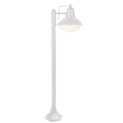 sconto Gartenmastlampe E27 60W aus weißem Sovil-Aluminium