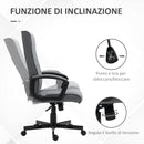 Sedia da Ufficio Girevole con Funzione Dondolo 65x65x102-112,5 cm Altezza Regolabile Grigio