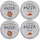 Set 4 Piatti Pizza Ø33x2 cm in Porcellana VdE Tivoli 1996 Le Travisate Bianco