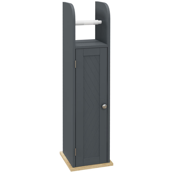 sconto Mobiletto Bagno 1 Anta con Barra 20x20x80 cm in MDF e Truciolato Grigio