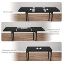 Tavolo Allungabile 4-6 Posti 120-160x70x75 cm Piano in MDF con Protezione Angoli Nero   