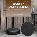 Base per Ombrellone Rotonda Ø38 cm per Pali da Ø3,8 cm Riempibile con Acqua e Sabbia Nero  