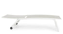 Lettino Prendisole da Giardino 61x192x105 cm con Ruote in Alluminio Bianco