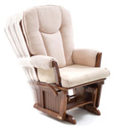 Poltrona a Dondolo in Legno Massello con Cuscino Dorothy Beige