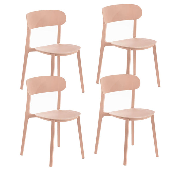 online Set 4 Sedie 48x52xH77,5 cm in Polipropilene Cindy Rosa antico