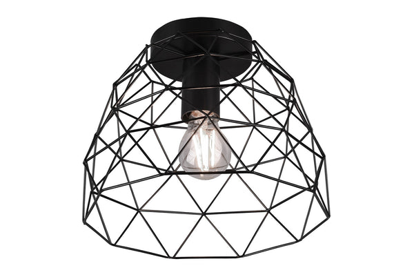 acquista Plafoniera da Interno Attacco E27 in Metallo Nero Opaco