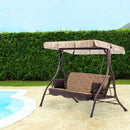 Dondolo Zanzibar 3 Posti 83x95x186 h cm in Tessuto Marrone