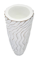 Vaso Alto 35x90x35 cm in Poliresina Bianco