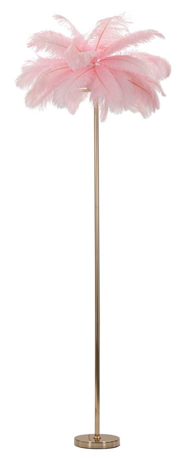 Lampada da Terra Palm Rosa Ø55x160 cm in Ferro e Plastica Rosa e Oro acquista